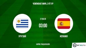 Уругвай - Испания 27.06.2026. [Прогноз] [Дата трансляции]  
