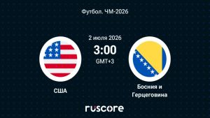 США - Босния и Герцеговина 02.07.2026. [Прогноз] [Дата трансляции]  